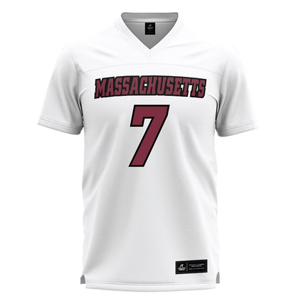 UMass - NCAA Men's Lacrosse : Jack Peters - White Lacrosse Jersey -0