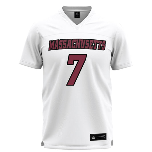UMass - NCAA Men's Lacrosse : Jack Peters - White Lacrosse Jersey -0