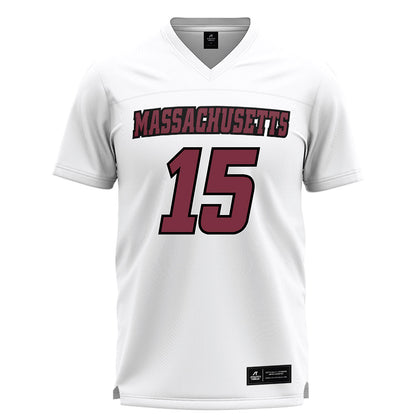 UMass - NCAA Men's Lacrosse : Michael Calvo - White Lacrosse Jersey -0