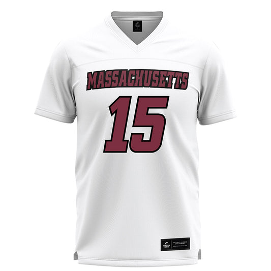 UMass - NCAA Men's Lacrosse : Michael Calvo - White Lacrosse Jersey -0