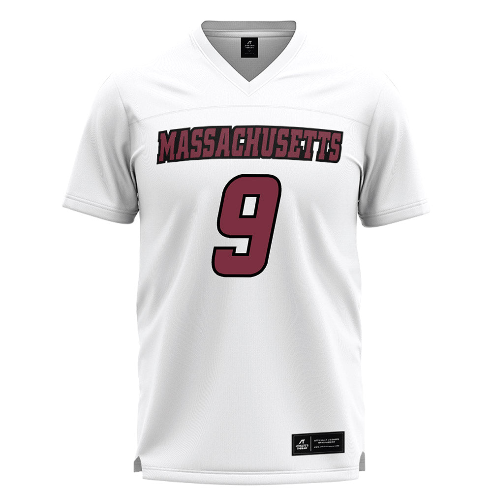 UMass - NCAA Men's Lacrosse : Joe Guerrette - White Lacrosse Jersey -0