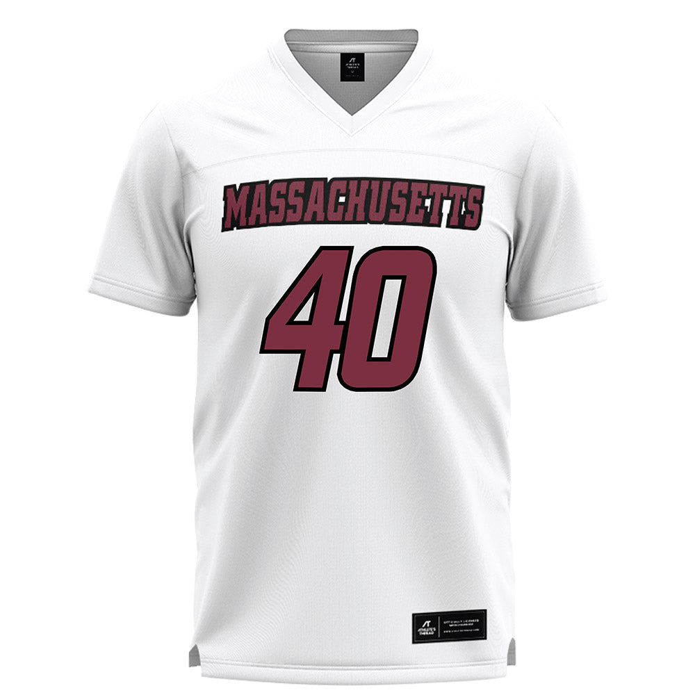 UMass - NCAA Men's Lacrosse : Tyler Burton - White Lacrosse Jersey -0