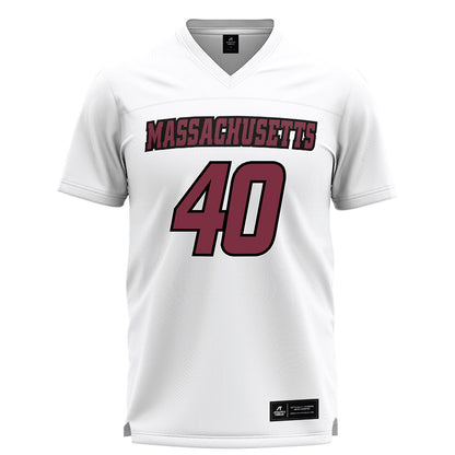 UMass - NCAA Men's Lacrosse : Tyler Burton - White Lacrosse Jersey -0