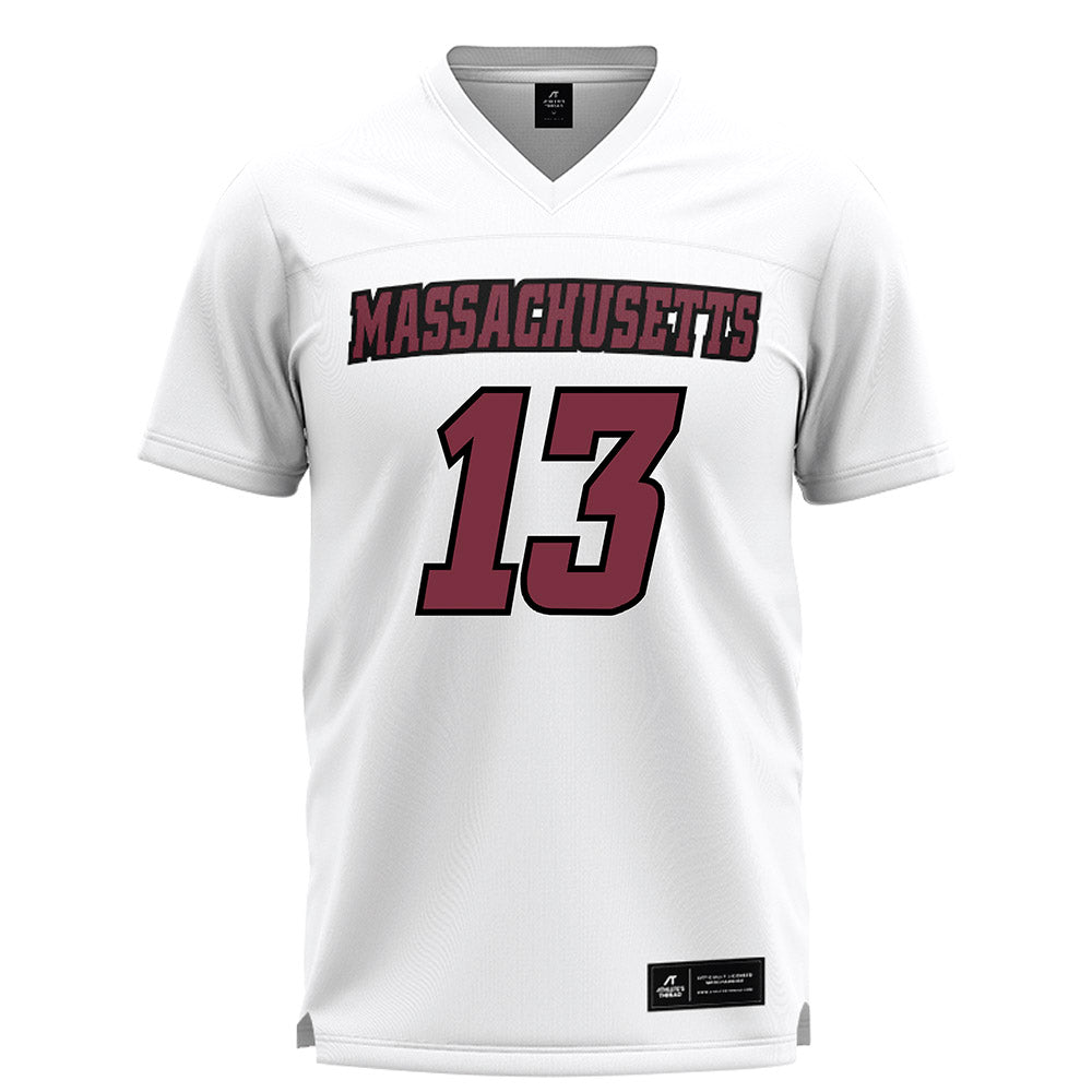 UMass - NCAA Men's Lacrosse : Thomas Bagnall - White Lacrosse Jersey -0
