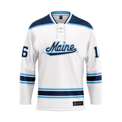 Maine - NCAA Men's Ice Hockey : Loic Usereau - White Hockey Jersey-0