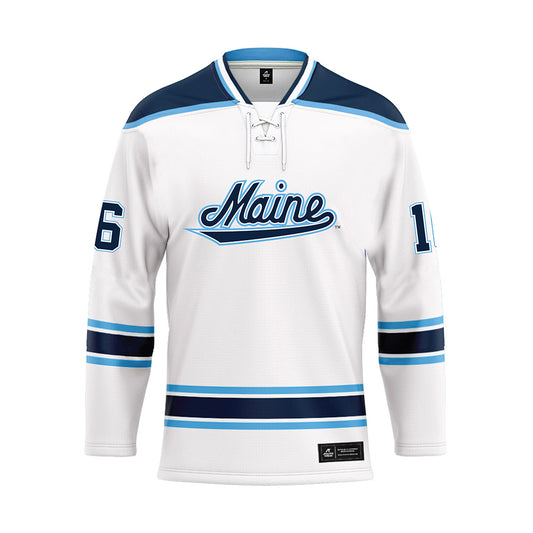 Maine - NCAA Men's Ice Hockey : Loic Usereau - White Hockey Jersey-0