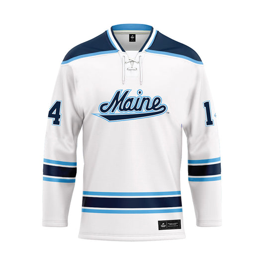 Maine - NCAA Men's Ice Hockey : Sully Scholle - White Hockey Jersey