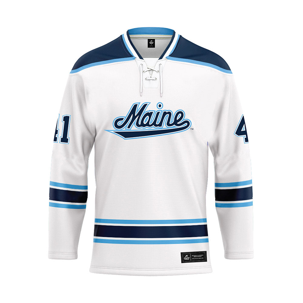 Maine - NCAA Men's Ice Hockey : JADEN LIPINSKI - White Hockey Jersey-0