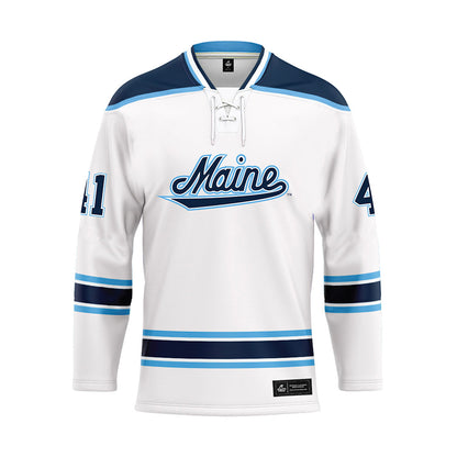 Maine - NCAA Men's Ice Hockey : JADEN LIPINSKI - White Hockey Jersey-0