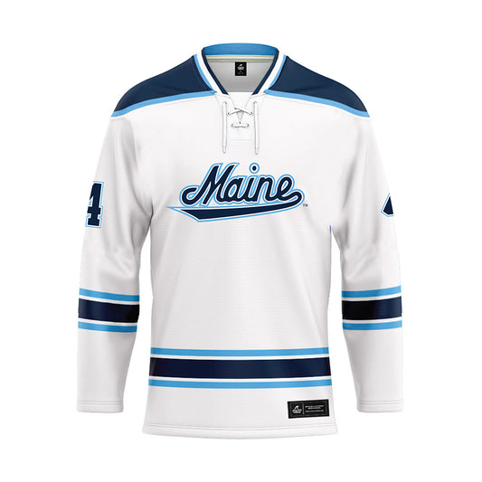 Maine - NCAA Men's Ice Hockey : Chris Romaine - White Hockey Jersey-0