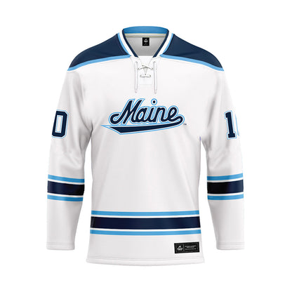 Maine - NCAA Men's Ice Hockey : Luke Coughlin - White Hockey Jersey-0