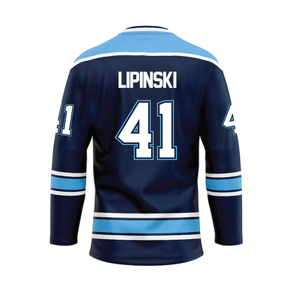 Maine - NCAA Men's Ice Hockey : JADEN LIPINSKI - Dark Blue Hockey Jersey-1