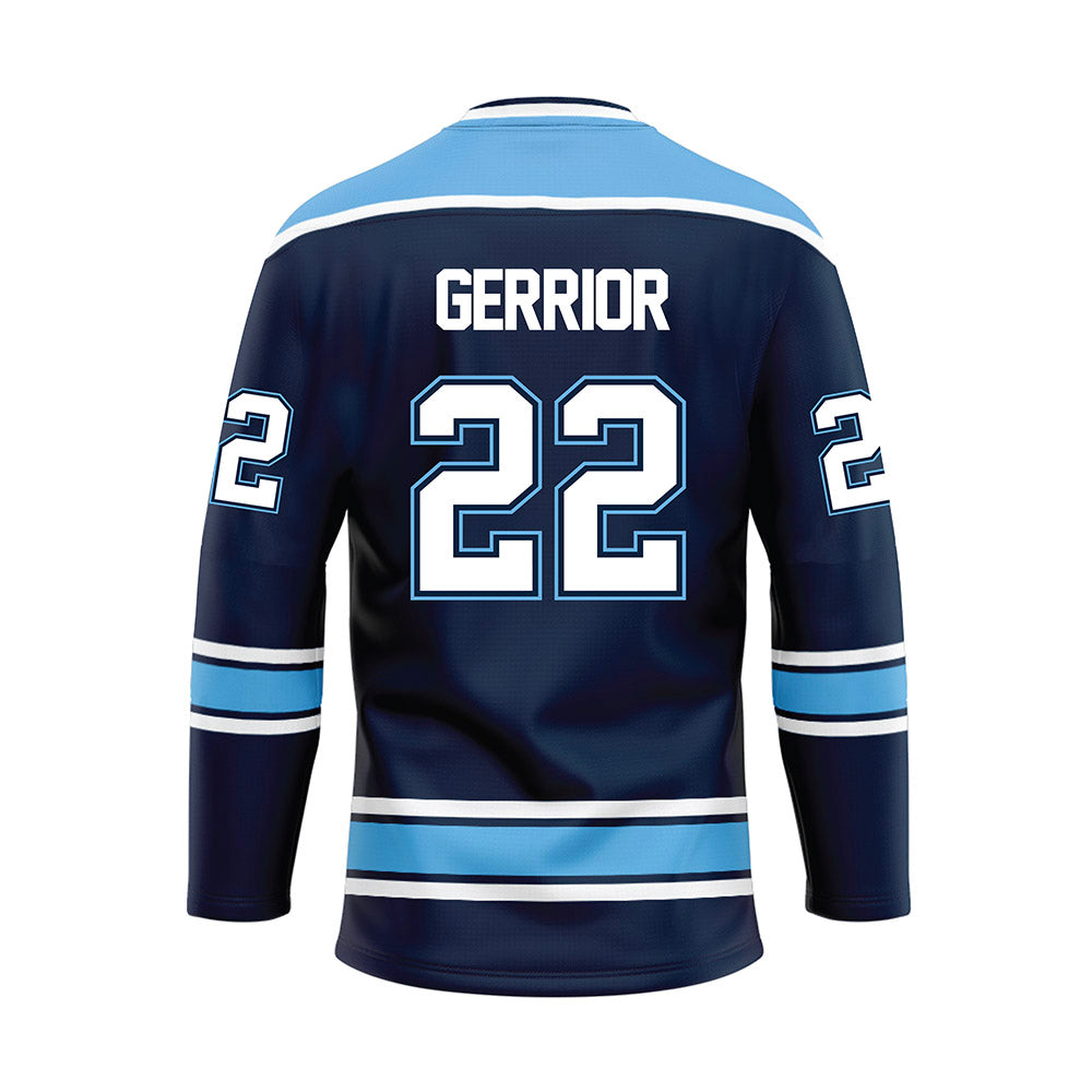 Maine - NCAA Men's Ice Hockey : Will Gerrior - Dark Blue Hockey Jersey-1