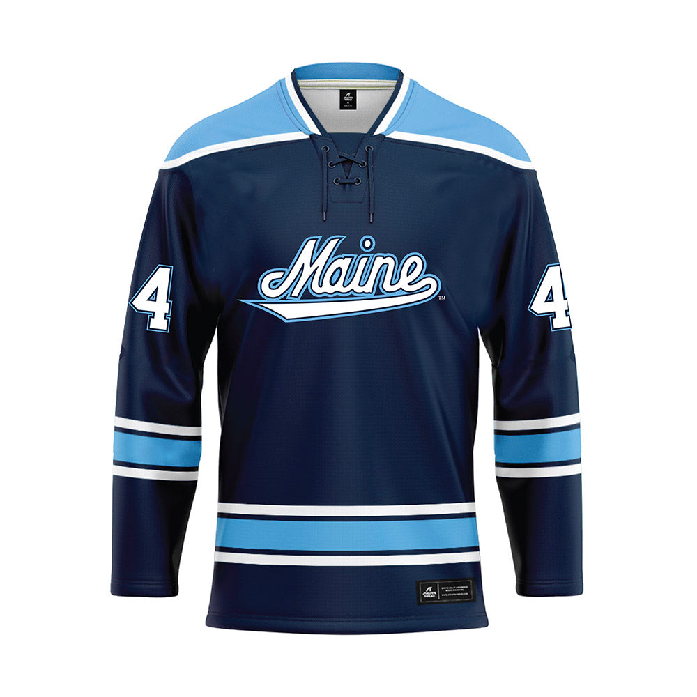 Maine - NCAA Men's Ice Hockey : Frank Djurasevic - Dark Blue Hockey Jersey-0