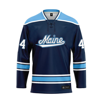 Maine - NCAA Men's Ice Hockey : Frank Djurasevic - Dark Blue Hockey Jersey-0