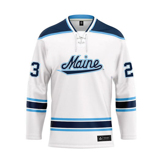 Maine - NCAA Women's Ice Hockey : Stephanie Jacob - White Hockey Jersey-0