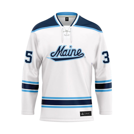 Maine - NCAA Women's Ice Hockey : Ilsa Brunner - White Hockey Jersey-0