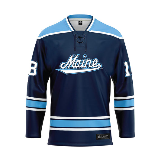 Maine - NCAA Women's Ice Hockey : Frederikke Foss - Blue Hockey Jersey-0
