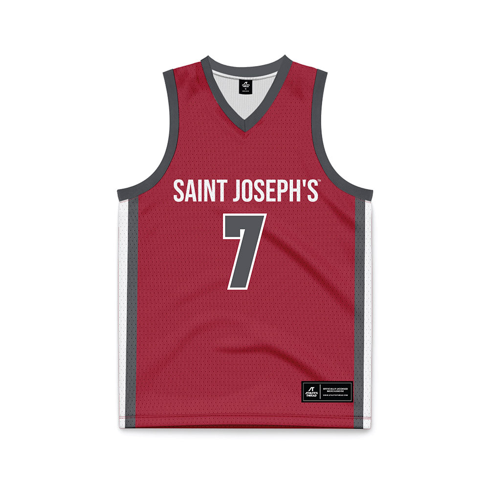 St. Joe's - NCAA Men's Basketball : Bj Ranson - Crimson Basketball Jersey-0
