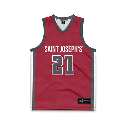St. Joe's - NCAA Men's Basketball : Davis Kemper - Crimson Basketball Jersey-0