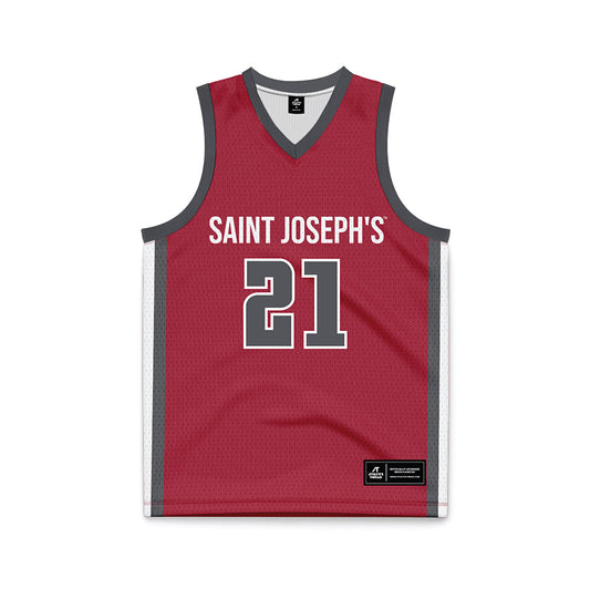 St. Joe's - NCAA Men's Basketball : Davis Kemper - Crimson Basketball Jersey-0