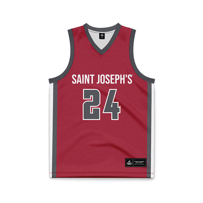 St. Joe's - NCAA Men's Basketball : Will Lange - Crimson Basketball Jersey-0