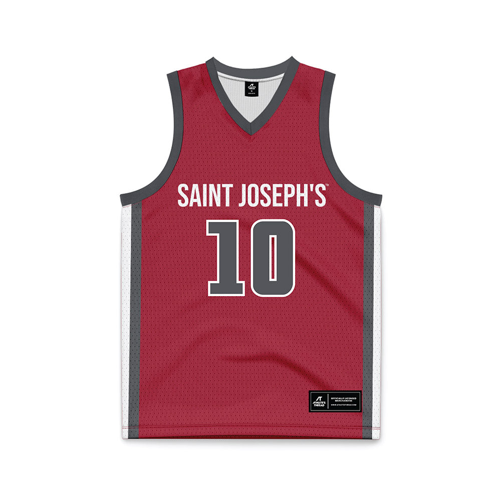 St. Joe's - NCAA Men's Basketball : Keoni Sacco - Crimson Basketball Jersey-0