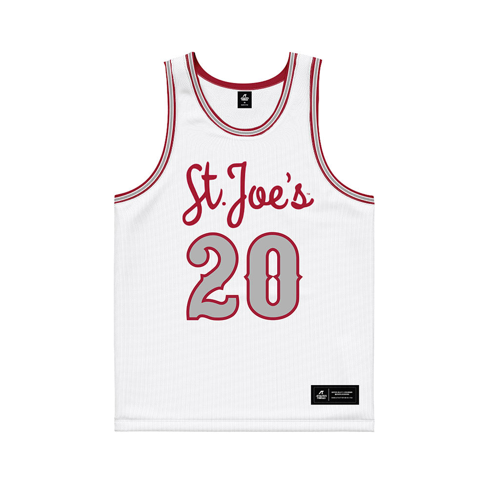 St. Joe's - NCAA Men's Basketball : Billy Rayer - White Basketball Jersey-0
