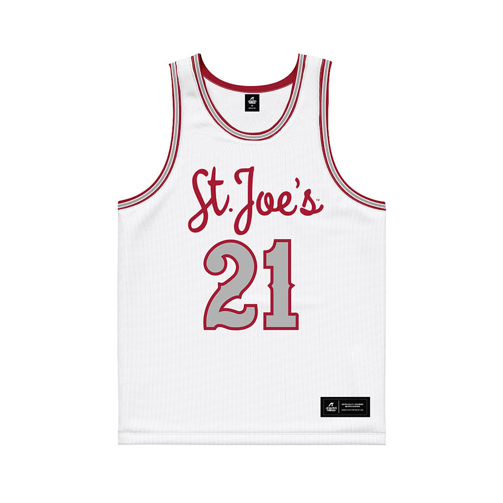St. Joe's - NCAA Men's Basketball : Davis Kemper - White Basketball Jersey-0