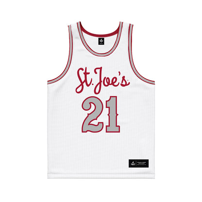 St. Joe's - NCAA Men's Basketball : Davis Kemper - White Basketball Jersey-0