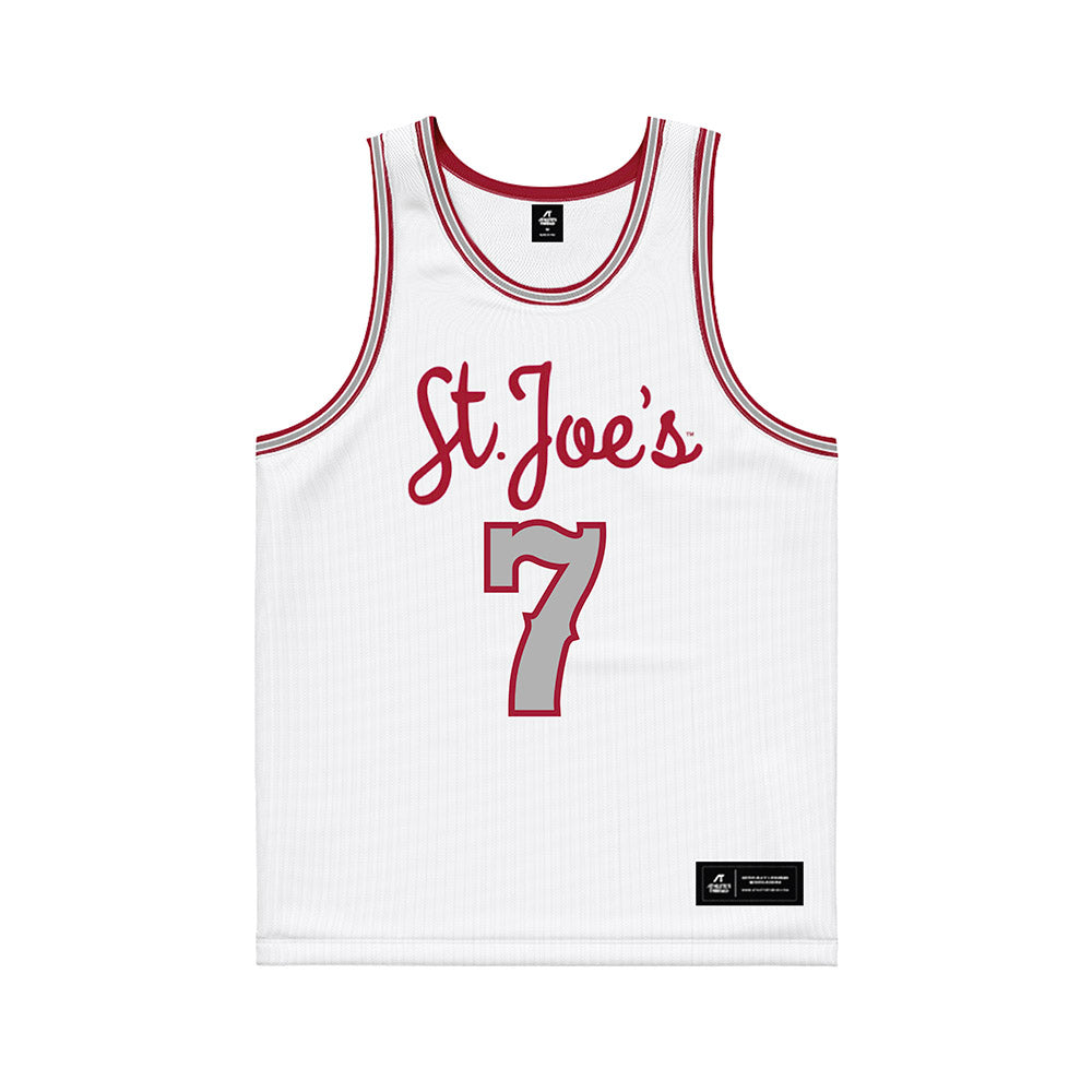 St. Joe's - NCAA Men's Basketball : Bj Ranson - White Basketball Jersey-0