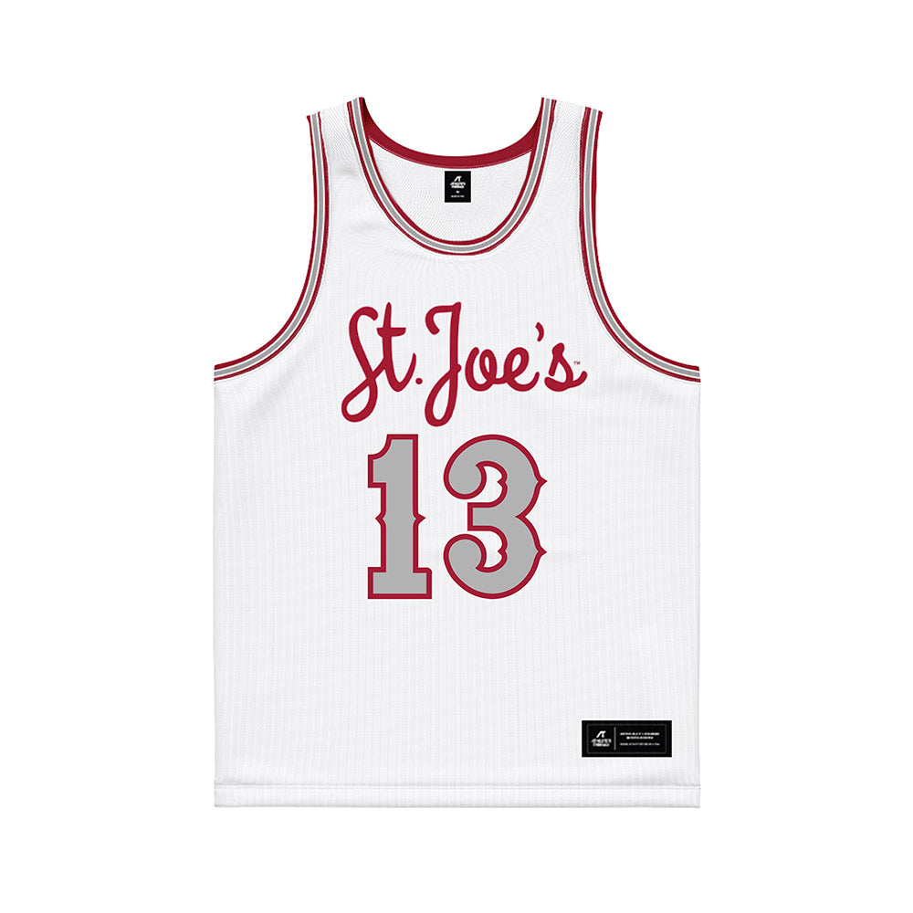 St. Joe's - NCAA Men's Basketball : Austin Williford - White Basketball Jersey-0