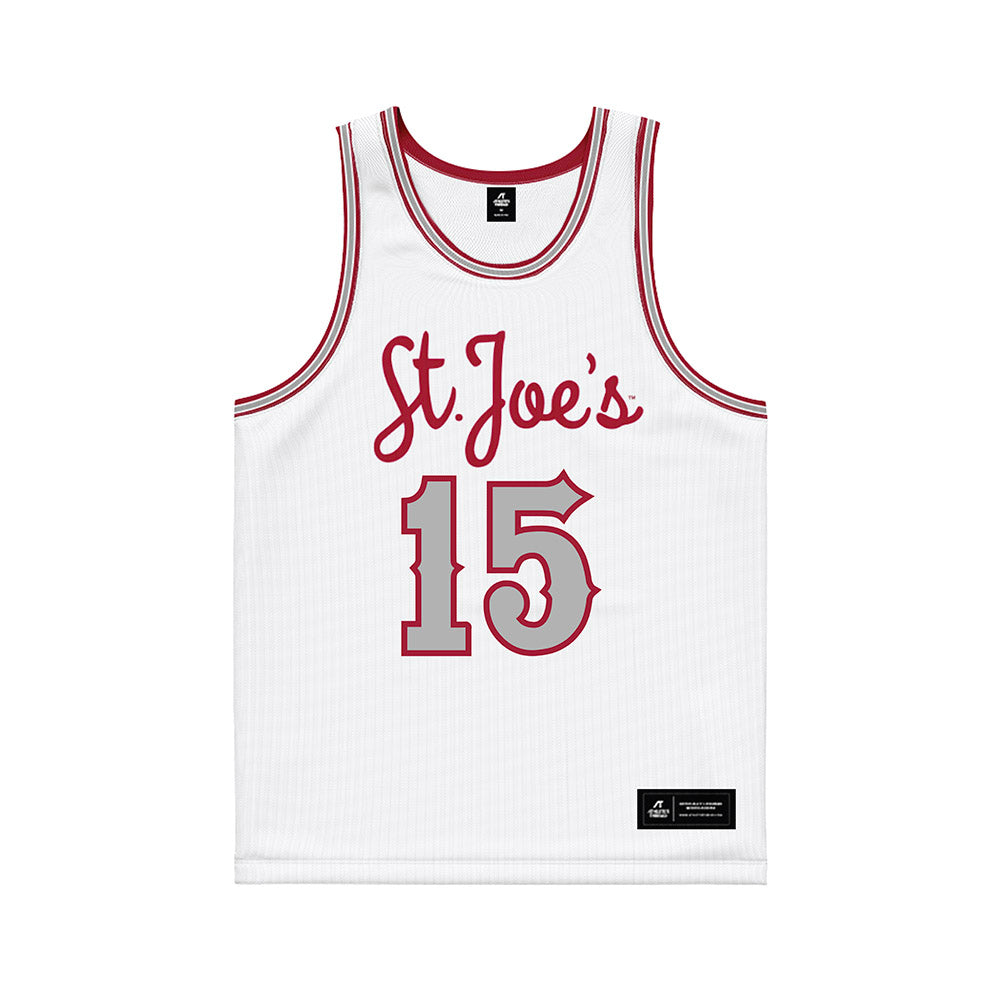St. Joe's - NCAA Men's Basketball : Sean Logan - White Basketball Jersey-0