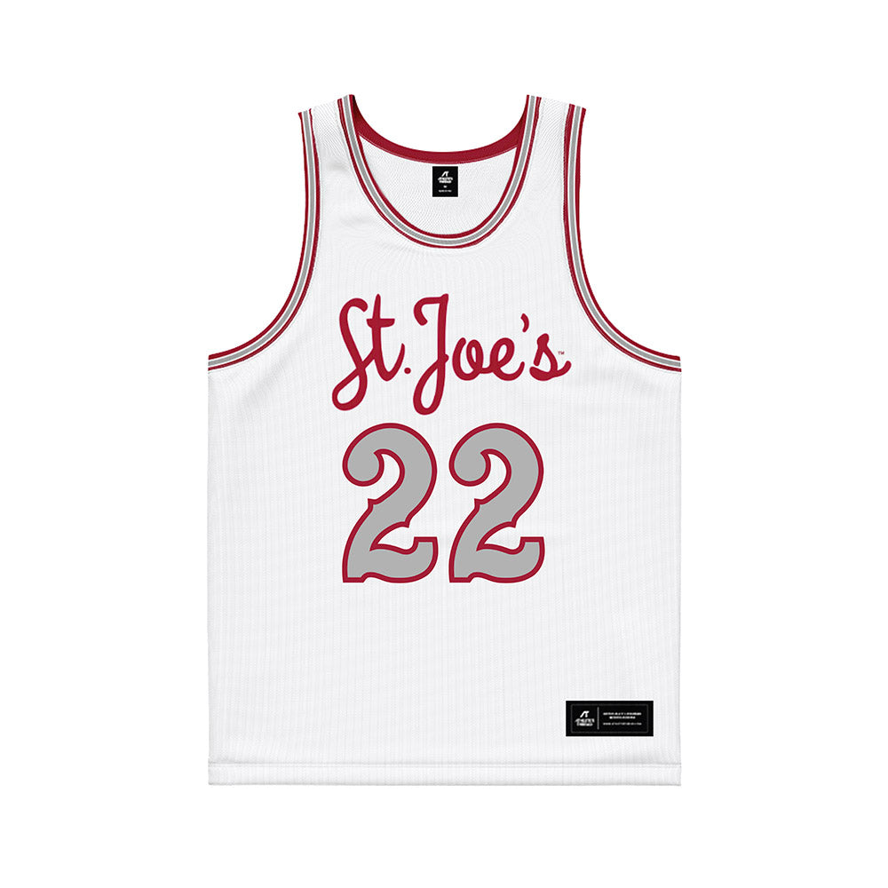 St. Joe's - NCAA Men's Basketball : Donovan Flamer - White Basketball Jersey-0
