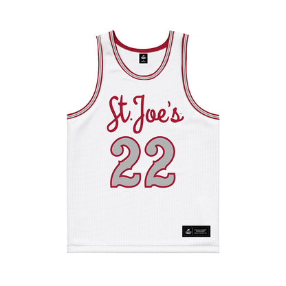 St. Joe's - NCAA Men's Basketball : Donovan Flamer - White Basketball Jersey-0