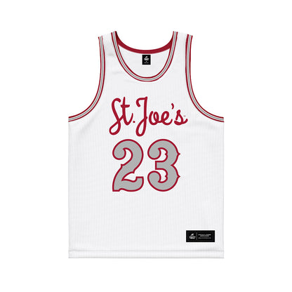 St. Joe's - NCAA Men's Basketball : Gavin Marrs - White Basketball Jersey-0