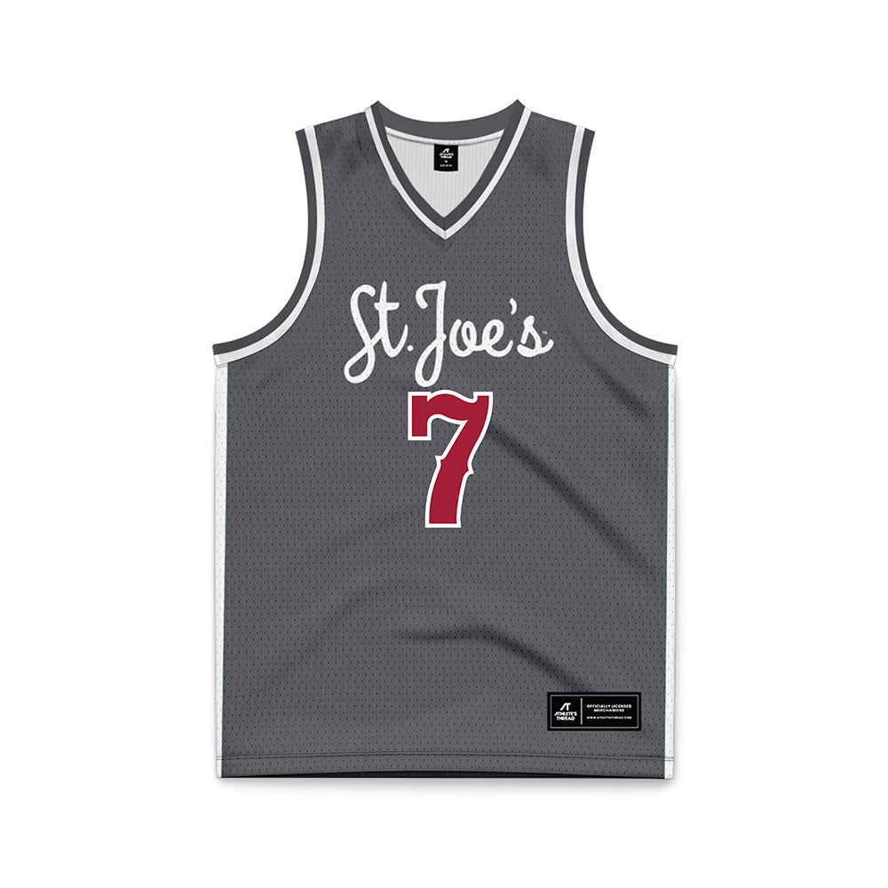 St. Joe's - NCAA Men's Basketball : Bj Ranson - Grey Basketball Jersey-0