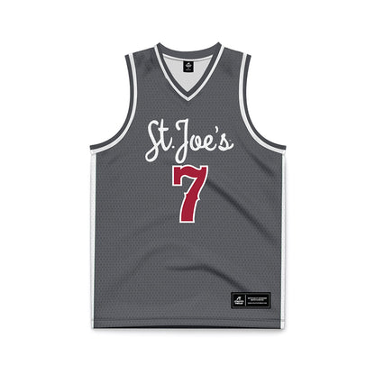 St. Joe's - NCAA Men's Basketball : Bj Ranson - Grey Basketball Jersey-0