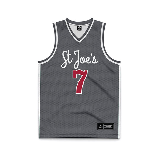 St. Joe's - NCAA Men's Basketball : Bj Ranson - Grey Basketball Jersey-0