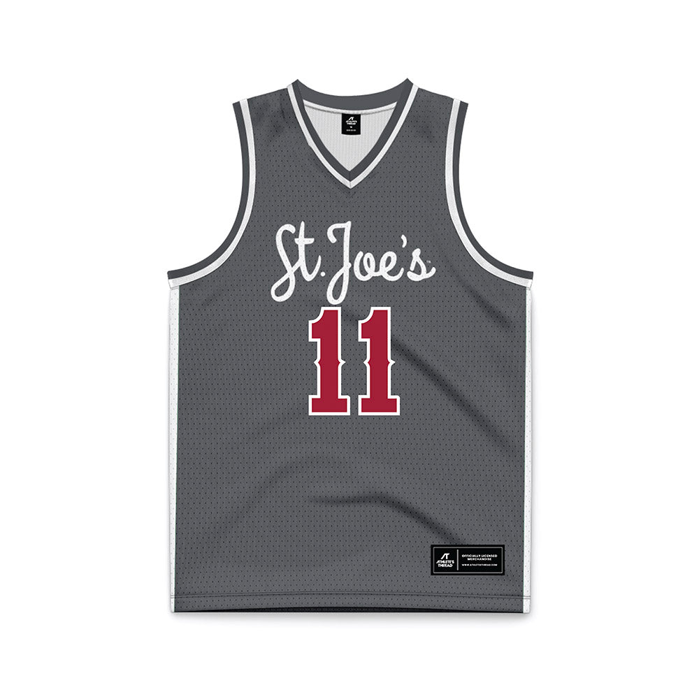 St. Joe's - NCAA Men's Basketball : Jaiden Glover-Toscano - Grey Basketball Jersey-0