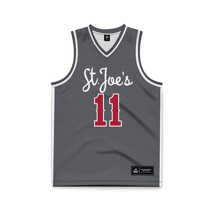 St. Joe's - NCAA Men's Basketball : Jaiden Glover-Toscano - Grey Basketball Jersey-0