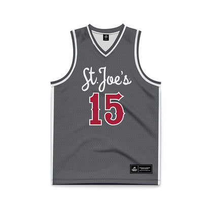 St. Joe's - NCAA Men's Basketball : Sean Logan - Grey Basketball Jersey-0