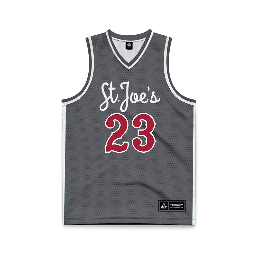 St. Joe's - NCAA Men's Basketball : Gavin Marrs - Grey Basketball Jersey-0
