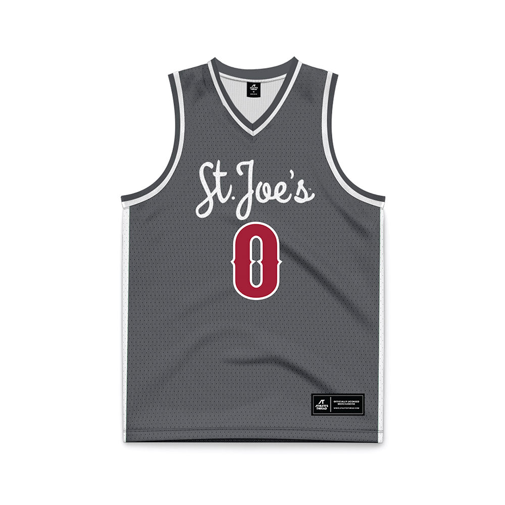 St. Joe's - NCAA Men's Basketball : Logan Carey - Grey Basketball Jersey-0