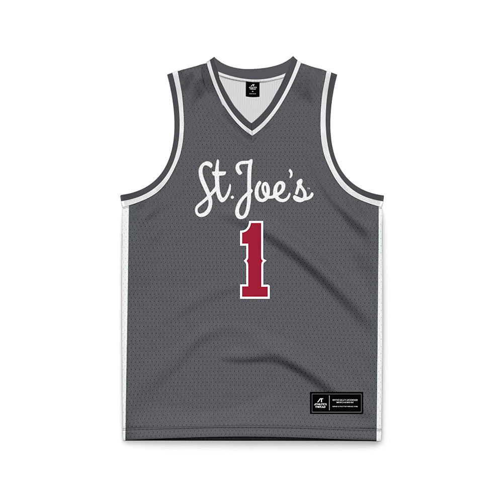 St. Joe's - NCAA Men's Basketball : Mekai Johnson - Grey Basketball Jersey-0