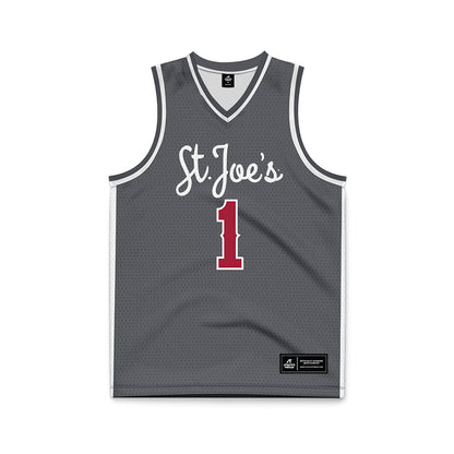 St. Joe's - NCAA Men's Basketball : Mekai Johnson - Grey Basketball Jersey-0