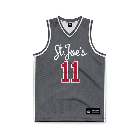 St. Joe's - NCAA Men's Basketball : Jaiden Glover-Toscano - Grey Basketball Jersey-0