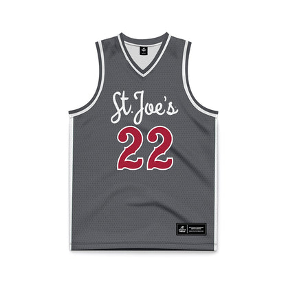 St. Joe's - NCAA Men's Basketball : Donovan Flamer - Grey Basketball Jersey-0