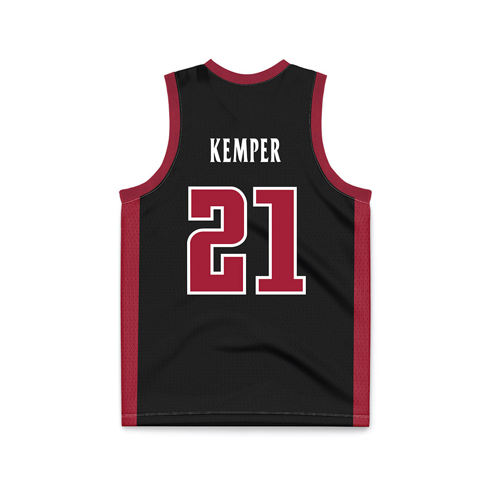 St. Joe's - NCAA Men's Basketball : Davis Kemper - Black Basketball Jersey-1