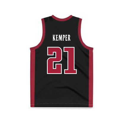 St. Joe's - NCAA Men's Basketball : Davis Kemper - Black Basketball Jersey-1